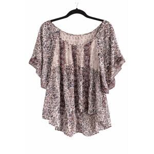 Free People / "Lana" floral Indian print bohemian top / Sz xs